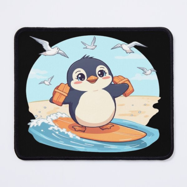 Item preview, Cute Penguin Surfing Kawaii designed and sold by DailySparks.