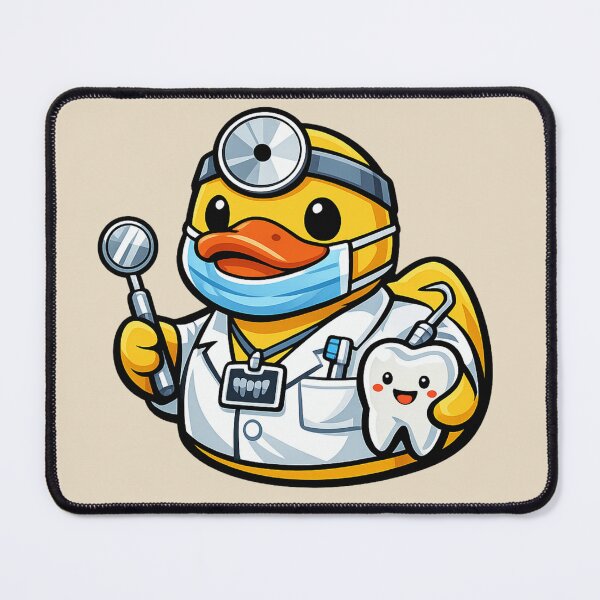 Item preview, Funny Dentist Rubber Duck Cartoon Dental Duck designed and sold by BROHLine Studio.