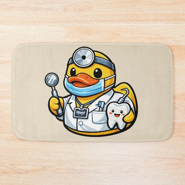 Item preview, Funny Dentist Rubber Duck Cartoon Dental Duck designed and sold by BROHLine Studio.
