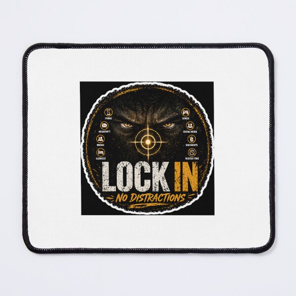 Item preview, Lock In – No Distractions | Focus & Discipline Motivational Sticker designed and sold by Wander Pop Studio.