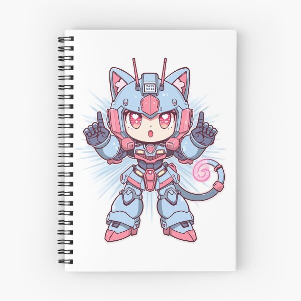 Artikelvorschau, Kawaii Anime Mecha Katzen-Roboter-T-Shirt-Design | Pastellfarbene magische Mädchen-Kampfgefährtin entworfen und verkauft von DmaarGroup.