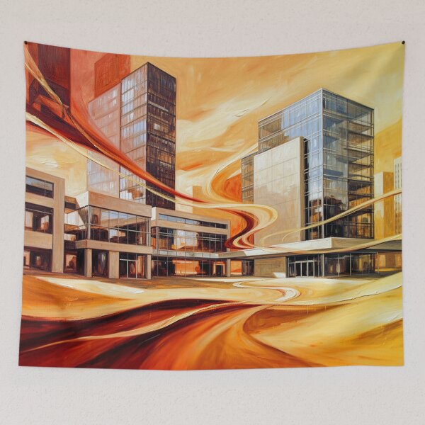 Item preview, Sand-colored architectural art staged with oil designed and sold by Kimenta Fashion.