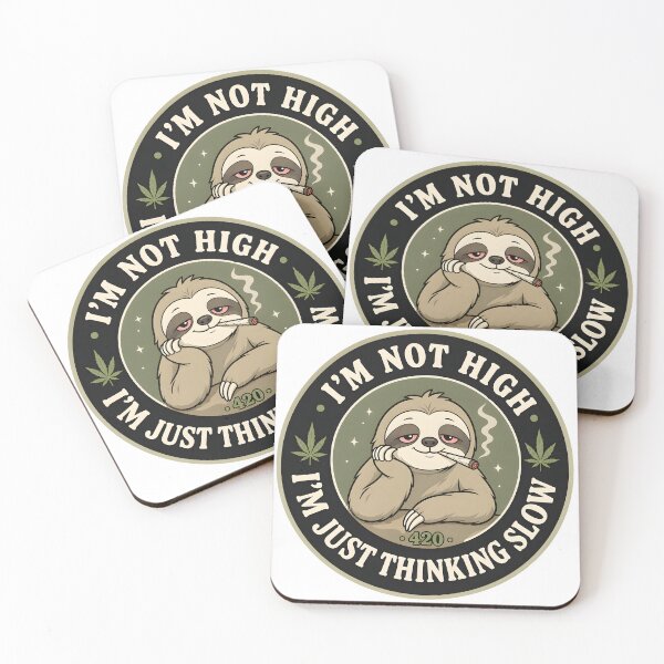 Item preview, I’m Not High I’m Just Thinking Slow Sticker – Funny 420 Stoner Humor Circle Design designed and sold by WAUZ.