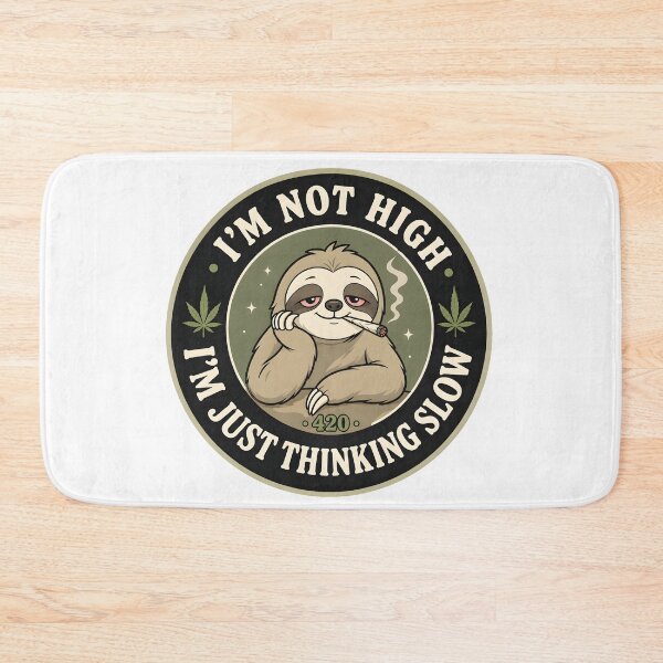 Item preview, I’m Not High I’m Just Thinking Slow Sticker – Funny 420 Stoner Humor Circle Design designed and sold by WAUZ.