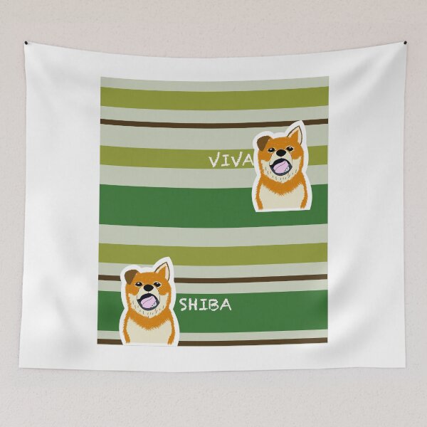 Item preview, Multi stripe with Shiba  Inu "FOREST" designed and sold by ShibaCruise-On.