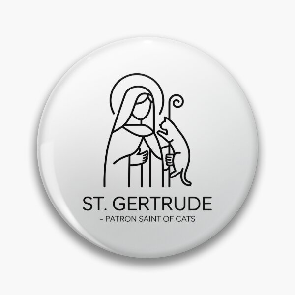 Item preview, St. Gertrude Patron Saint of Cats Minimalist Catholic Line Art designed and sold by Lina Caro.