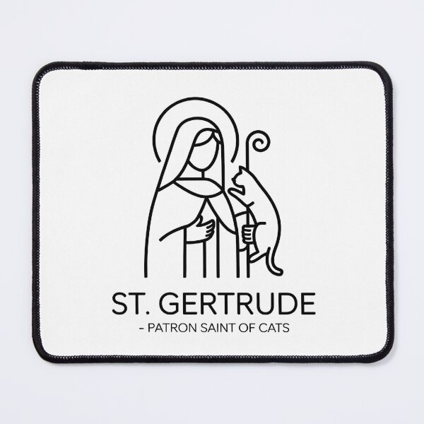 Item preview, St. Gertrude Patron Saint of Cats Minimalist Catholic Line Art designed and sold by Lina Caro.
