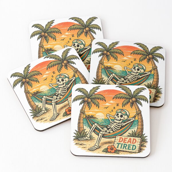 Item preview, Dead Tired – Sleeping Skeleton in Tropical Hammock designed and sold by TelaMental.