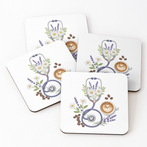 Item preview, Coffee Nurse Floral Gift designed and sold by pumsquare.