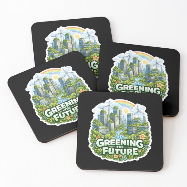 Item preview, Greening the Future Eco City Renewable Energy Nature Sticker designed and sold by FestivityFinds.