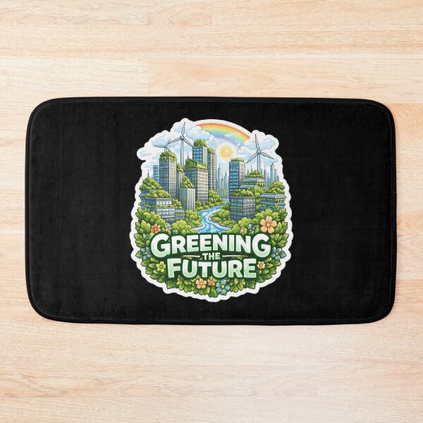 Item preview, Greening the Future Eco City Renewable Energy Nature Sticker designed and sold by FestivityFinds.