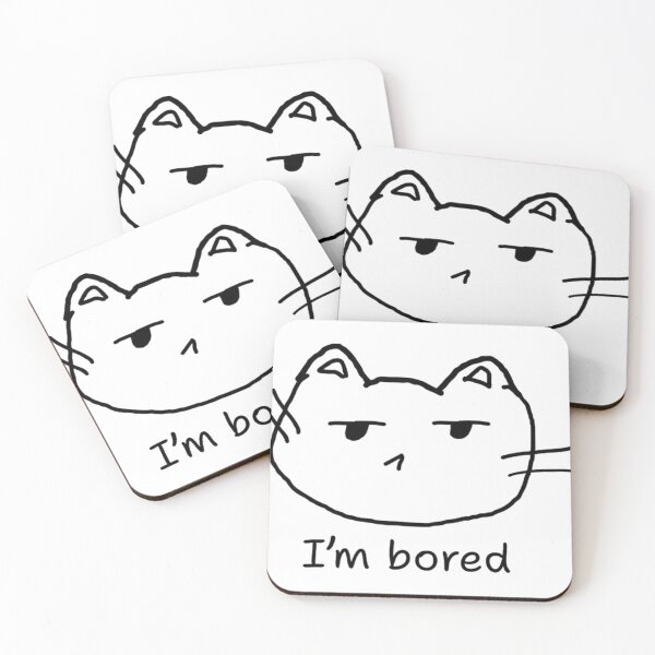 Item preview, I'm Bored Nonchalant Cat Doodle  designed and sold by LesaDickson.
