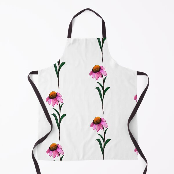 Item preview, Flowers of Summer Single Echinacea flower painting - bouquet of pink blooms with green leaves and stem Botanical Garden Gardener Gardening daisies designed and sold by Artonmytee.