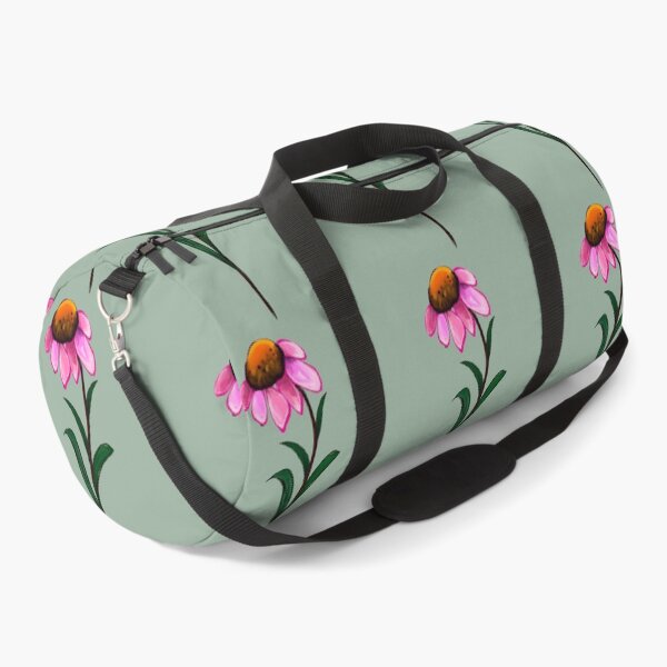 Item preview, Flowers of Summer Single Echinacea flower painting - bouquet of pink blooms with green leaves and stem Botanical Garden Gardener Gardening daisies designed and sold by Artonmytee.