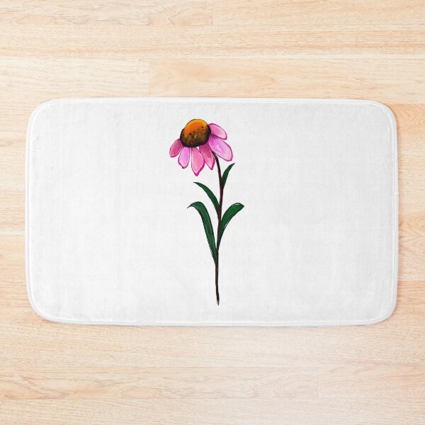 Item preview, Flowers of Summer Single Echinacea flower painting - bouquet of pink blooms with green leaves and stem Botanical Garden Gardener Gardening daisies  designed and sold by Artonmytee.