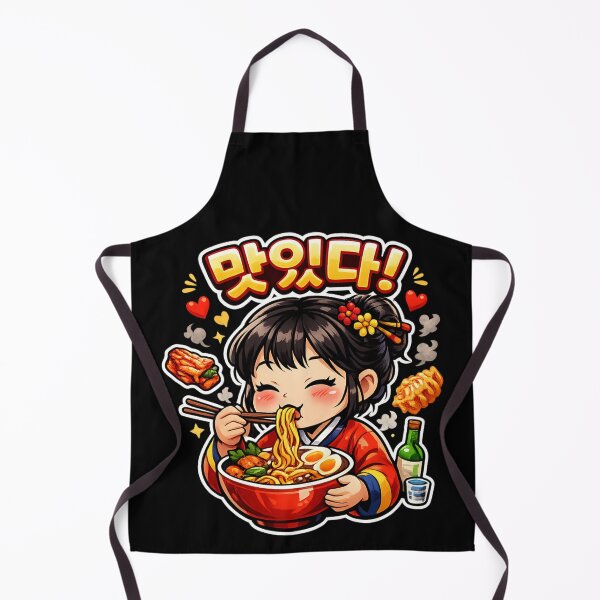 Item preview, Cute Korean Girl Eating Ramen Shirt – Kawaii Food Lover Tee designed and sold by EiraFattah.