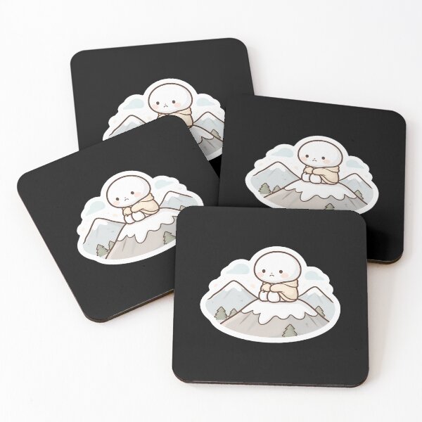 Item preview, Cute Sad Kawaii Mountain Character Sticker Cozy Lonely Aesthetic designed and sold by FestivityFinds.