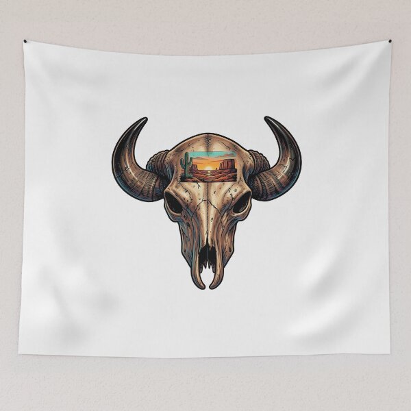 Item preview, Desert Bison Skull Landscape designed and sold by Indoni.