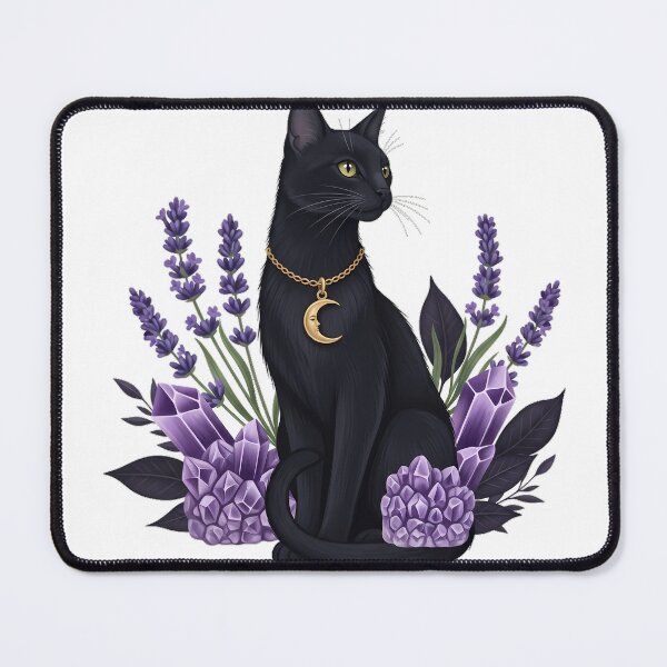 Item preview, Black Cat Lavender Crescent Gift designed and sold by IllumeInk.