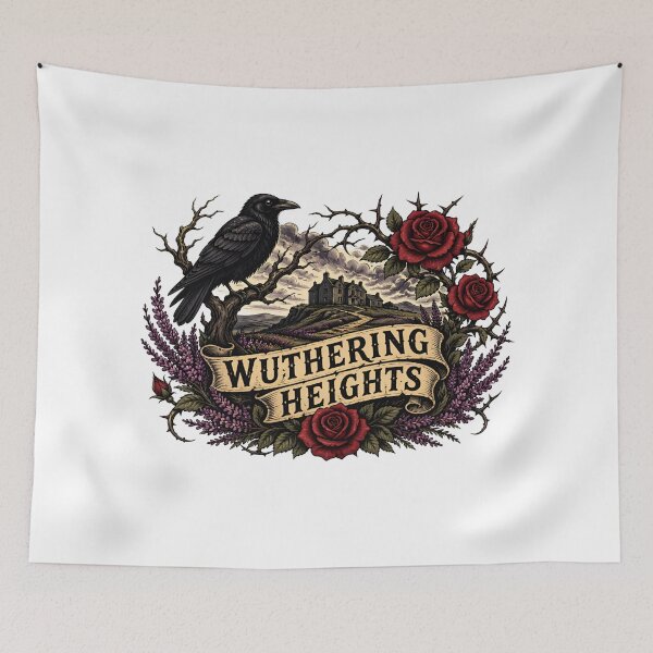 Item preview, Wuthering Heights Vintage Banner Raven And Roses designed and sold by Fenay Designs.