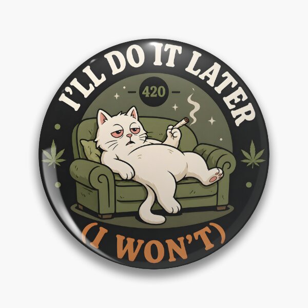 Item preview, I’ll Do It Later Funny Stoner Sticker – Lazy Weed Humor 420 Circle Design designed and sold by WAUZ.