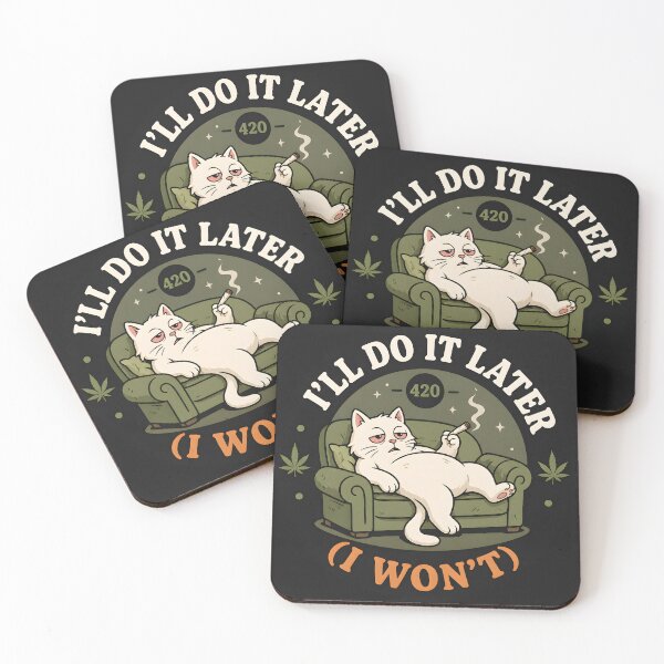 Item preview, I’ll Do It Later Funny Stoner Sticker – Lazy Weed Humor 420 Circle Design designed and sold by WAUZ.
