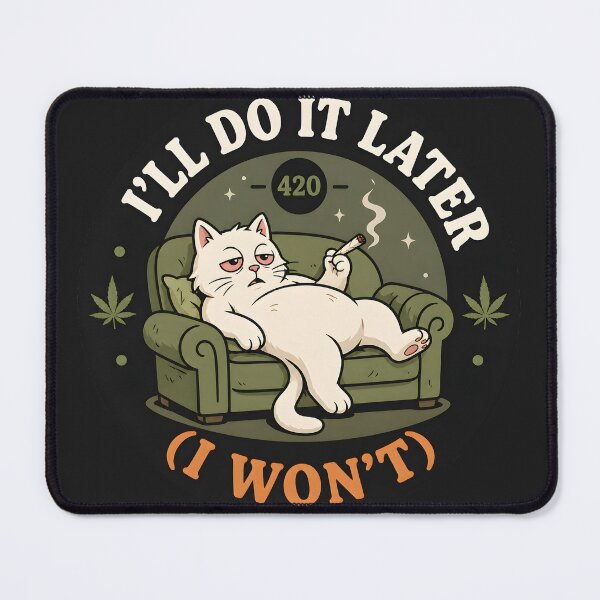 Item preview, I’ll Do It Later Funny Stoner Sticker – Lazy Weed Humor 420 Circle Design designed and sold by WAUZ.
