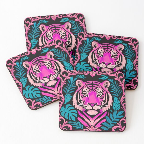 Item preview, Pink Tiger Embroidery Style Floral Design designed and sold by BELLZINHO - ARTES.