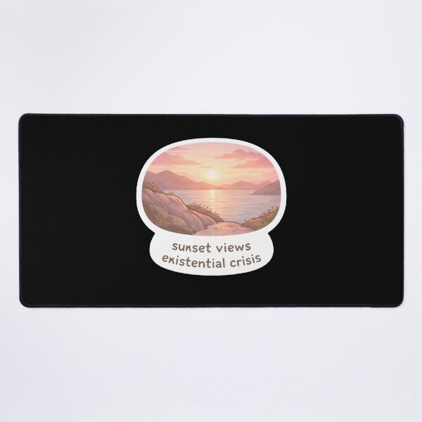 Item preview, Sunset Views Existential Crisis Aesthetic Nature Sticker Dark Humor designed and sold by FestivityFinds.
