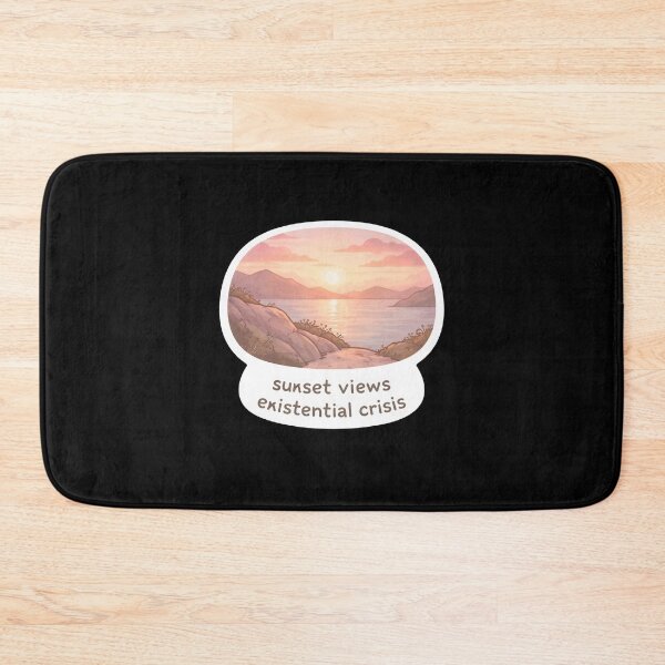 Item preview, Sunset Views Existential Crisis Aesthetic Nature Sticker Dark Humor designed and sold by FestivityFinds.