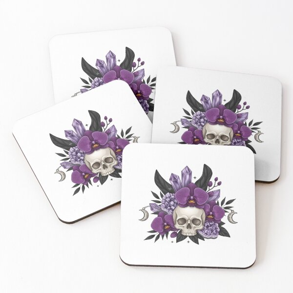 Item preview, Skull Orchid Crescent Gift designed and sold by IllumeInk.