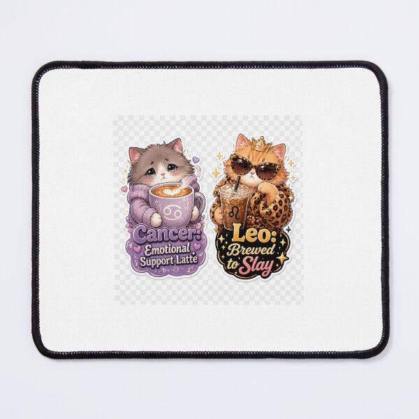 Item preview, Leo Glam Cat Sticker – “Brewed to Slay” Iced Coffee Vibes designed and sold by SparkVault.