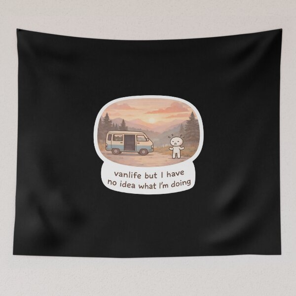 Item preview, Vanlife But I Have No Idea What Im Doing Funny Travel Sticker designed and sold by FestivityFinds.