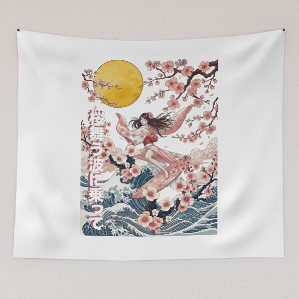 Item preview, Cherry Blossom Surf Beach  designed and sold by Everpop.