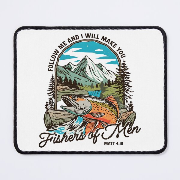 Item preview, Fishers of Men Christian Fishing Matthew 4:19 Bible Verse Fisherman Gift designed and sold by Namerreh59Art.