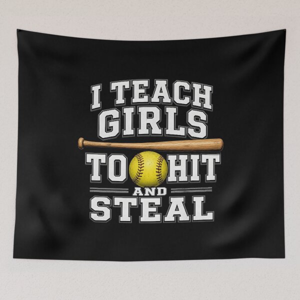 Item preview, I teach girls to hit and steal designed and sold by zoes-ink.