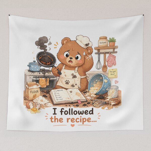 Item preview, Bear Cooking Disaster I Followed Recipe Moment designed and sold by Sadia  Jannat.