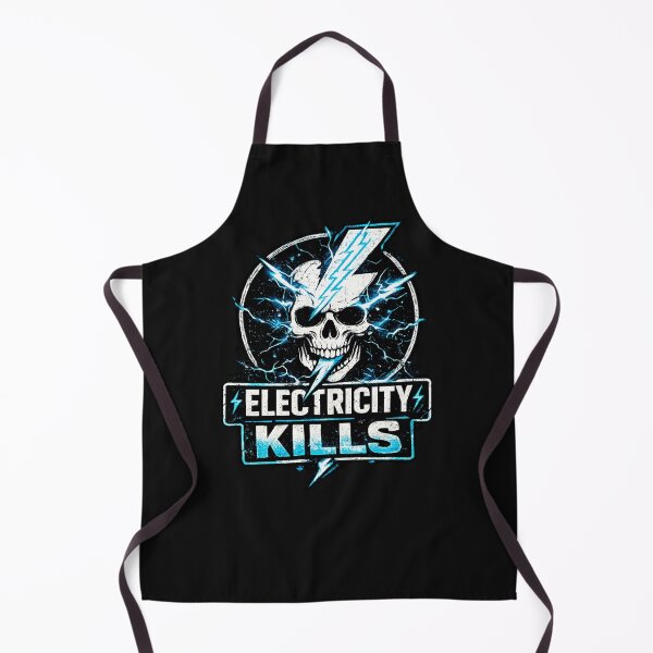 Item preview, Electricity Kills – Lightning Strike Skull with Electric Sparks in Bold Distressed Graphic designed and sold by Pickachoo.
