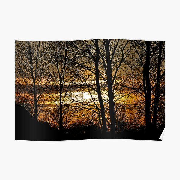 Sunset on the highway Poster