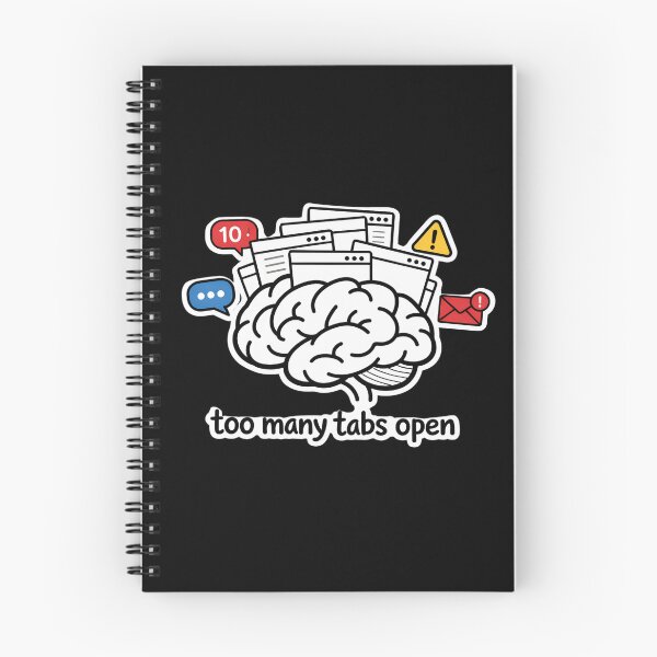 Item preview, Too Many Tabs Open Brain Funny Overthinking Digital Chaos Sticker designed and sold by FestivityFinds.