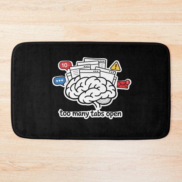 Item preview, Too Many Tabs Open Brain Funny Overthinking Digital Chaos Sticker designed and sold by FestivityFinds.