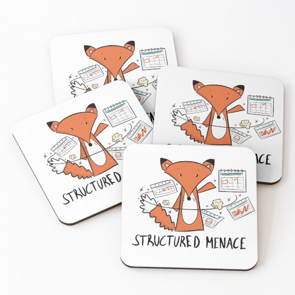 Item preview, Structured Menace Funny ADHD Fox Planner Humor designed and sold by DesignFreakArt.