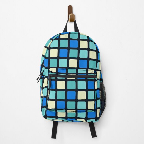 Item preview, Blue, teal & cream yellow mosaic designed and sold by Mint + Midnight.