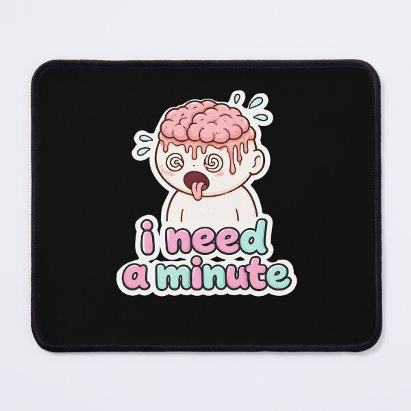 Item preview, I Need a Minute Funny Melting Brain Overwhelmed Cartoon Sticker designed and sold by FestivityFinds.