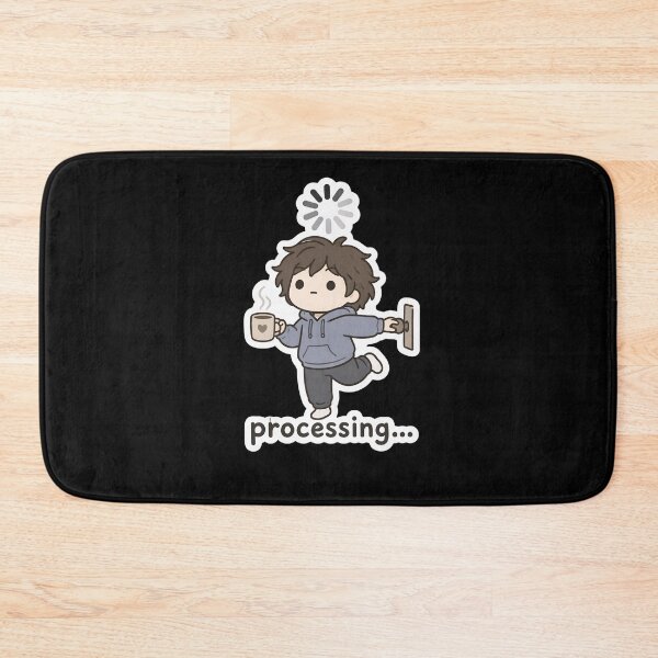 Item preview, Processing… Funny Overthinking Loading Brain Coffee Cartoon Sticker designed and sold by FestivityFinds.