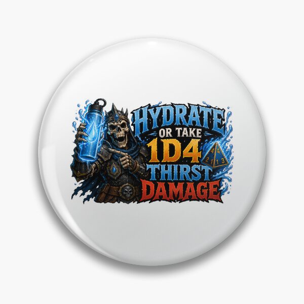 Item preview, Hydrate Or Take 1D4 Thirst Damage Funny RPG Dice designed and sold by Fenay Designs.