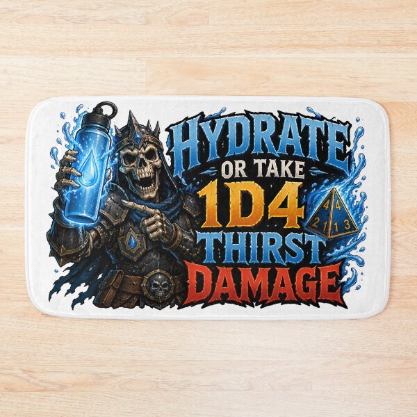 Item preview, Hydrate Or Take 1D4 Thirst Damage Funny RPG Dice designed and sold by Fenay Designs.