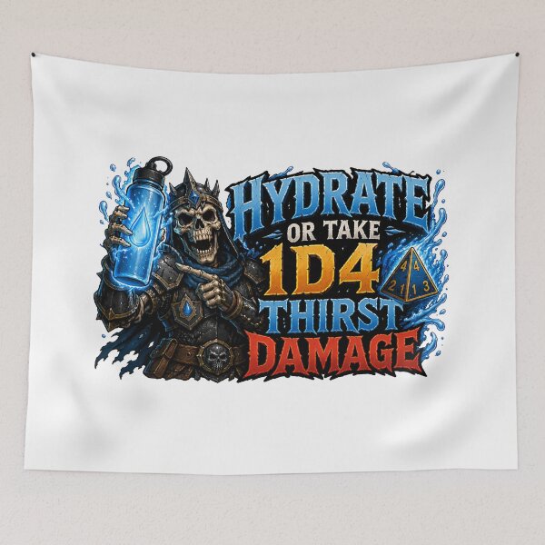 Item preview, Hydrate Or Take 1D4 Thirst Damage Funny RPG Dice designed and sold by Fenay Designs.