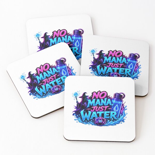 Item preview, No Mana Just Water Neon Wizard RPG Gamer Dice designed and sold by Fenay Designs.