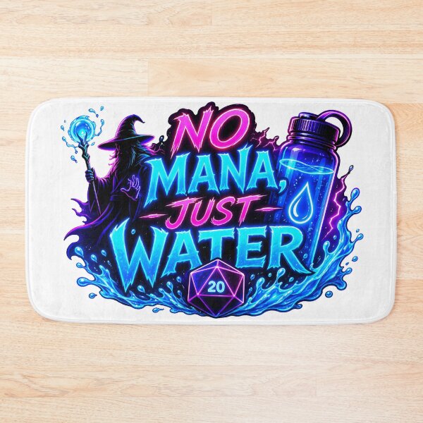 Item preview, No Mana Just Water Neon Wizard RPG Gamer Dice designed and sold by Fenay Designs.